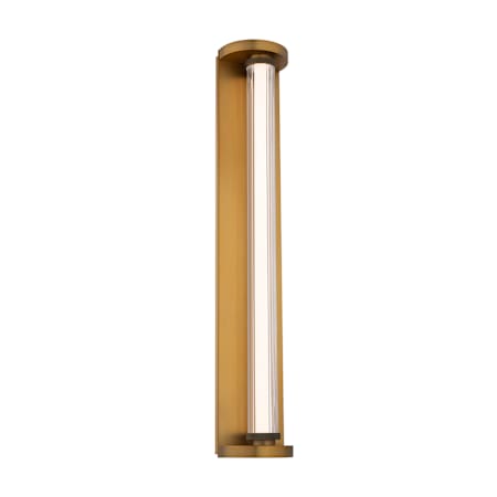 Modern Forms Iconix 28" Tall LED Bath Bar with Clear Fluted Glass Shade Aged Brass