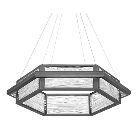 Modern Forms Atlantis 28" Wide LED Suspended Drum Chandelier with Pressed Glass Shade Antique Nickel