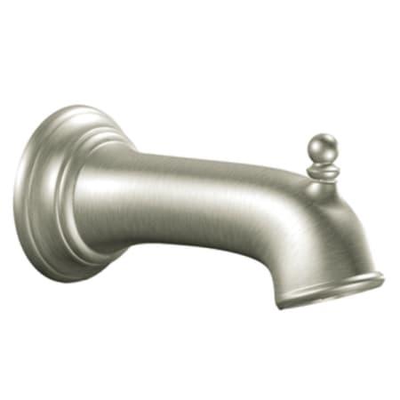 Moen 7 1/4" Wall Mounted Tub Spout with 1/2" Slip Fit Connection from the Brantford Collection (With Diverter) Brushed Nickel