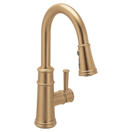 Moen Belfield 1.5 GPM One-Handle High Arc Pulldown Kitchen Faucet with PowerBoost Technology Bronzed Gold