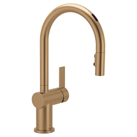 Moen Cia 1.5 GPM Single Hole Pull Down Kitchen Faucet with Voice Activation Bronzed Gold