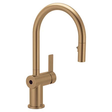 Moen Cia 1.5 GPM Single Hole Pull Down Kitchen Faucet with MotionSense- Includes Escutcheon Bronzed Gold