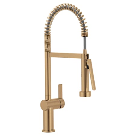 Moen Cia 1.5 GPM Pre-Rinse Semi-Professional Pull Down Kitchen Faucet with Power Boost Pro Spray Bronzed Gold