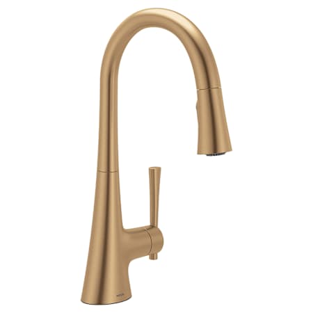 Moen Kurv 1.5 GPM Single Hole Pull Down Kitchen Faucet Bronzed Gold