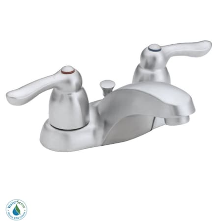 Moen Double Handle Centerset Bathroom Faucet from the Chateau Collection (Valve Included) Brushed Chrome
