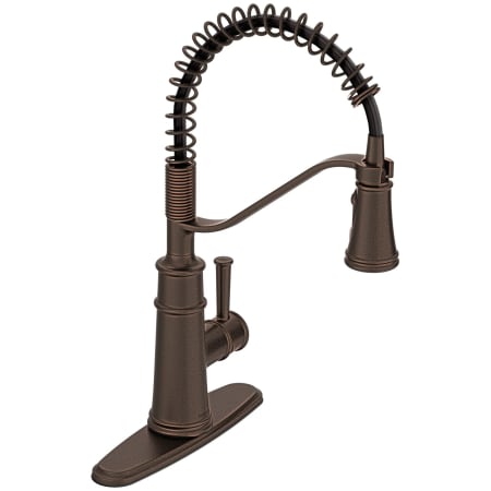 Moen Belfield 1.5 GPM Single Hole Pre-Rinse Pull Down Kitchen Faucet with Duralock, Duralast, and PowerBoost Technologies - Includes Escutcheon Oil Rubbed Bronze
