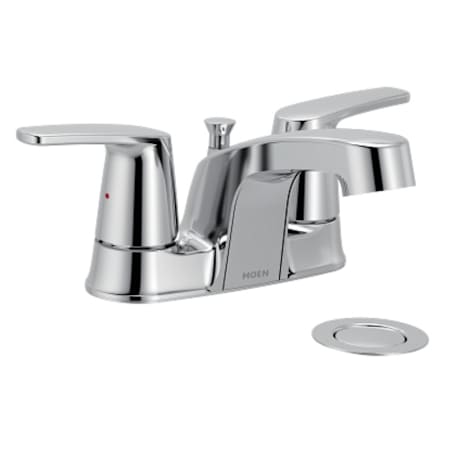 Moen Chateau 1.2 GPM Centerset Bathroom Faucet with Pop-Up Drain Assembly Polished Chrome
