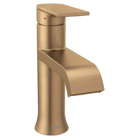 Moen Genta 1.2 GPM Single Hole Bathroom Faucet with Pop-Up Drain Assembly Bronzed Gold