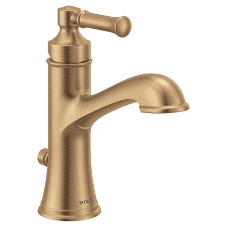 Moen Dartmoor 1.2 GPM Single Hole Bathroom Faucet with Pop-Up Drain Assembly Bronzed Gold