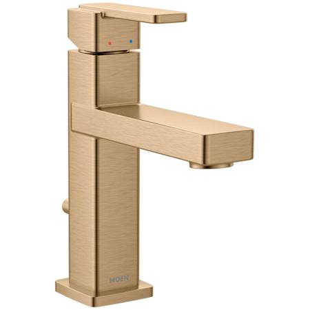 Moen Iver 1.0 GPM Single Hole Bathroom Faucet with Pop-Up Drain Assembly Bronzed Gold