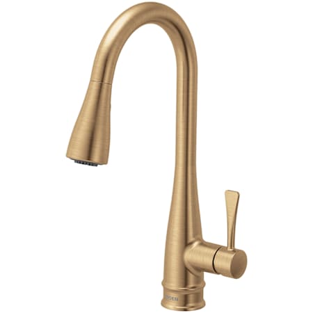 Moen Riverwood 1.5 GPM Single Hole Kitchen Faucet - Includes Escutcheon Bronzed Gold