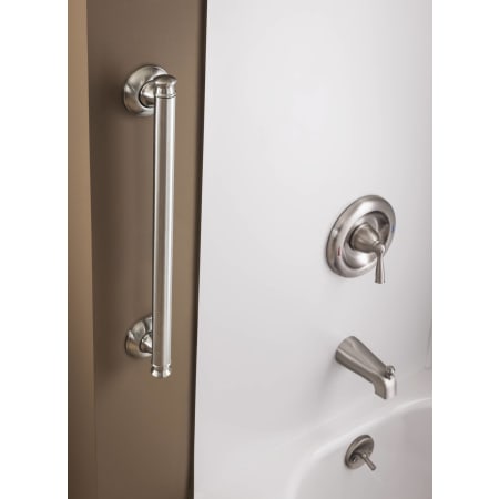 Moen-82910-Installed Valve Trim and Tub Spout in Spot Resist Brushed Nickel