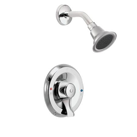 Moen Single Handle Posi-Temp Pressure Balanced Shower Trim with Shower Head from the M-DURA Collection (Valve Included) Chrome