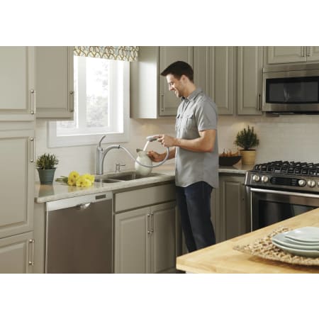 Faucet with Pullout Being Used