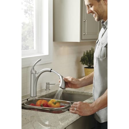 Faucet with Pullout Being Used