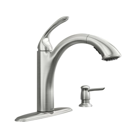 Faucet with Soap Dispenser and Escutcheon
