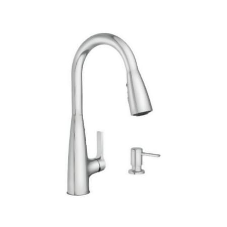 Moen Haelyn 1.5 GPM Single Hole Pull Down Kitchen Faucet with MotionSense - Includes Soap Dispenser and Escutcheon Chrome