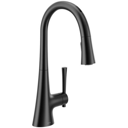 Moen Kurv Smart Faucet 1.5 GPM Single Hole Pull Down Kitchen Faucet with Voice Control Matte Black