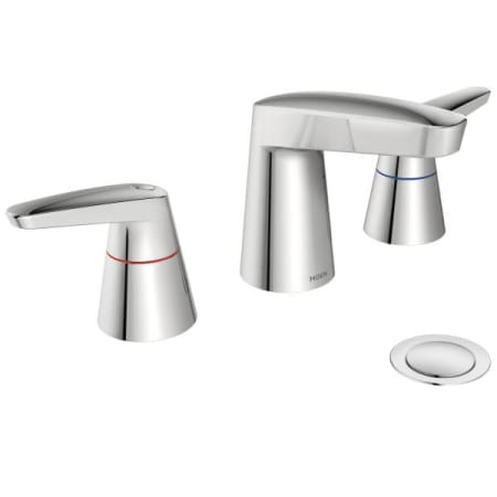 Moen M-Dura Widespread Bathroom Faucet with Metal Pop-Up Drain Assembly Chrome