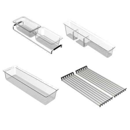Moen Luxe Chef Kitchen Sink Accessory Bundle - Includes Colander, Utensil Bin, Two Prep Bins with Plastic Lids, and Two Drying Racks Acrylic