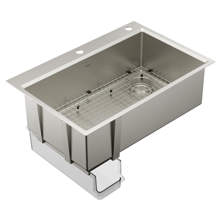 Moen Luxe Chef 36-1/4" Undermount Single Basin Stainless Steel Kitchen Sink with Basin Rack and Basket Strainer Stainless Steel