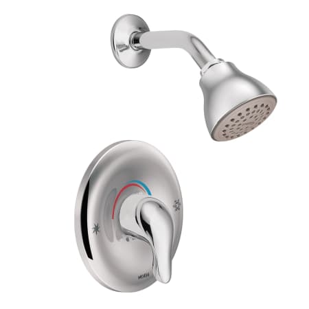 Moen Single Handle Posi-Temp Pressure Balanced Shower Trim with Shower Head from the Chateau Collection (Valve Included) Chrome