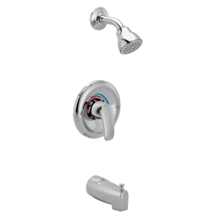 Moen Chateau Tub and Shower Trim Package with 2.5 GPM Single Function Shower Head Polished Chrome