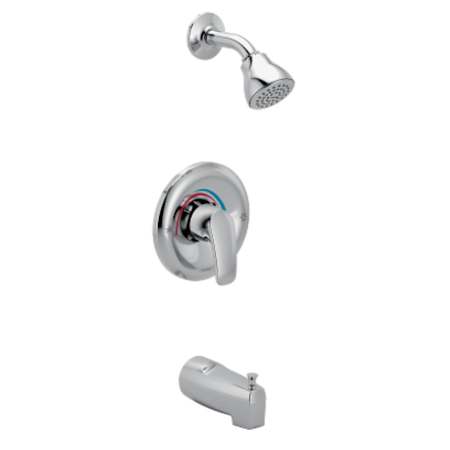Moen Chateau Tub and Shower Trim Package with 2.5 GPM Single Function Shower Head Polished Chrome