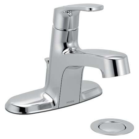 Moen Chateau 1.2 GPM Centerset Bathroom Faucet with Pop-Up Drain Assembly Polished Chrome