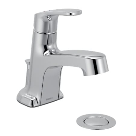 Moen Chateau 1.2 GPM Single Hole Bathroom Faucet with Pop-Up Drain Assembly Polished Chrome