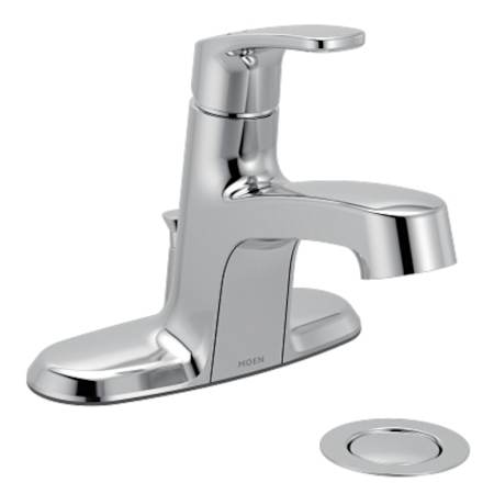 Moen Chateau 1.2 GPM Centerset Bathroom Faucet with Pop-Up Drain Assembly Polished Chrome