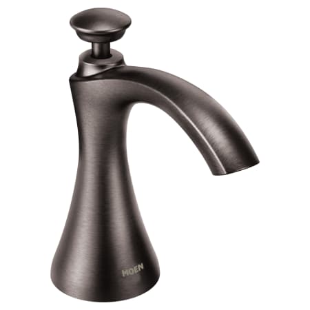Moen Deck Mounted Modern Soap Dispenser with 18 oz Capacity Black Stainless Steel