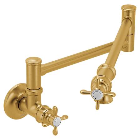Moen Weymouth 5.5 GPM Wall Mounted Single Hole Pot Filler Brushed Gold