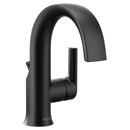 Moen Doux 1.2 GPM Single Hole Bathroom Faucet with Pop-Up Drain Assembly Matte Black