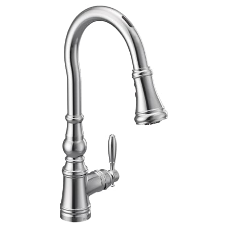 Moen Weymouth Smart Faucet 1.5 GPM Single Hole Pull Down Kitchen Faucet with Voice Control Chrome