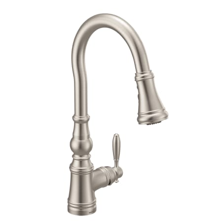 Moen Weymouth 1.5 GPM Single Hole Pull Down Kitchen Faucet with Duralast Cartridge and Reflex, PowerBoost, and Duralock Technologies Spot Resist Stainless