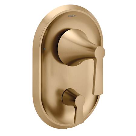 Moen Jase Three Function Pressure Balanced Valve Trim Only with Dual Lever Handles and Integrated Diverter - Less Rough In Bronzed Gold