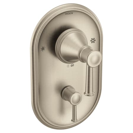 Moen Belfield 3 Function Pressure Balanced Valve Trim Only with Double Lever Handles, Integrated Diverter - Less Rough In Brushed Nickel