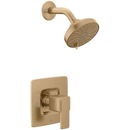 Moen Iver Shower Only Trim Package with 1.75 GPM Single Function Shower Head and Posi-Temp Technology Bronzed Gold