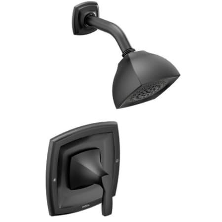 Moen Voss Single Handle Posi-Temp Pressure Balanced Shower Trim with Shower Head - Less Valve Matte Black
