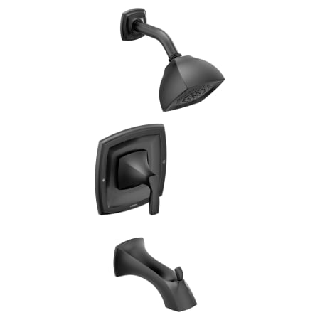 Moen Voss Posi-Temp Pressure Balanced Tub and Shower Trim with 2.5 GPM Shower Head and Tub Spout - Less Valve Matte Black