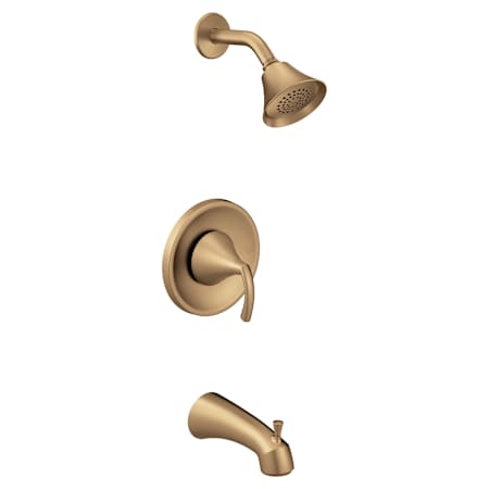 Moen Glyde Tub and Shower Trim Package with 2.5 GPM Single Function Shower Head Bronzed Gold