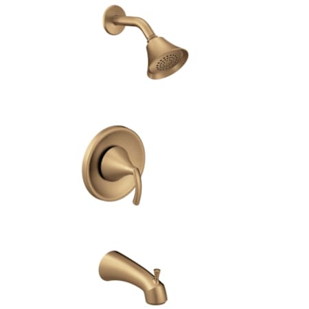 Moen Glyde Tub and Shower Trim Package with 1.75 GPM Single Function Shower Head Bronzed Gold