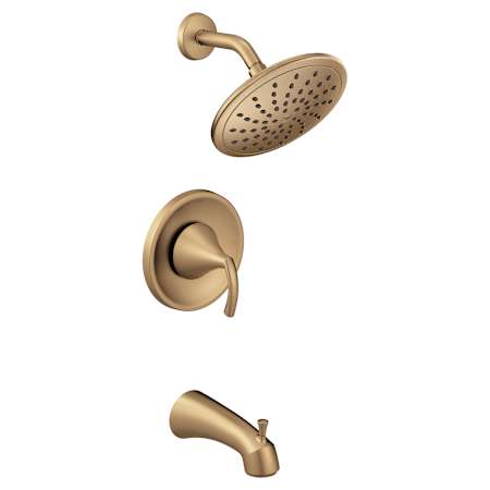 Moen Glyde Tub and Shower Trim Package with 1.75 GPM Single Function Shower Head Bronzed Gold