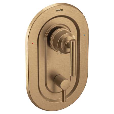 Moen Gibson Three Function Pressure Balanced Valve Trim Only with Dual Lever Handles and Integrated Diverter - Less Rough In Bronzed Gold