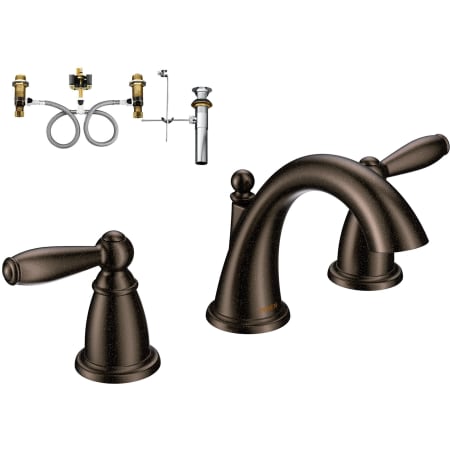 Moen Double Handle Widespread Bathroom Faucet from the Brantford Collection (Valve Included) Oil Rubbed Bronze