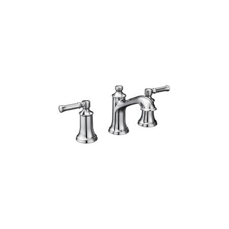 Moen Double Handle Widespread Bathroom Faucet from the Dartmoor Collection - Pop-Up Drain Included Chrome
