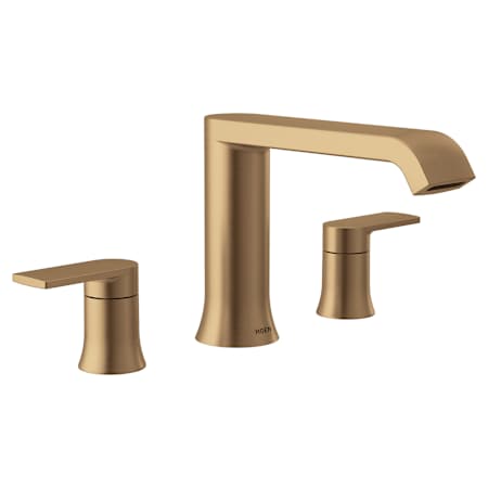 Moen Genta Deck Mounted Roman Tub Filler Bronzed Gold