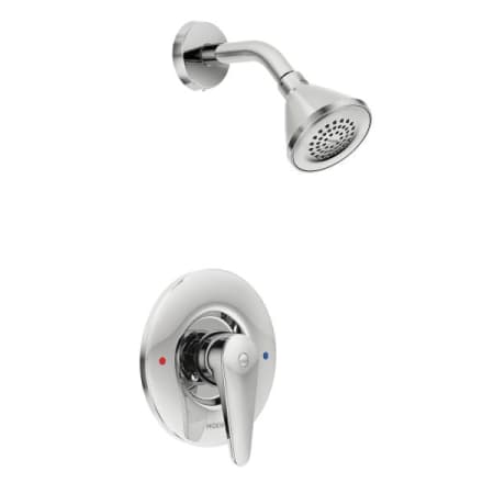 Moen M-Dura 1.5 GPM Trim Package with Single Function Shower Head and Posi-Temp Pressure-Balancing Valve Technology Chrome