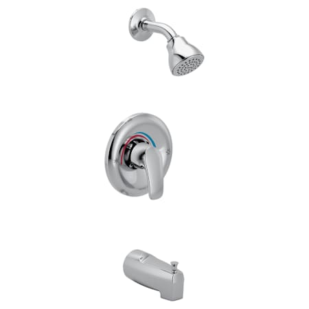 Moen Chateau Tub and Shower Trim Package with 2.5 GPM Single Function Shower Head Polished Chrome
